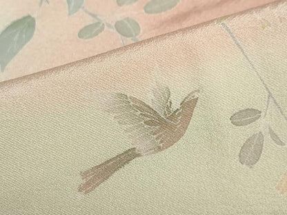 平和屋着物●訪問着　友禅　作家物　花鳥文　暈し染め　正絹　逸品　未使用　DABC2090ud