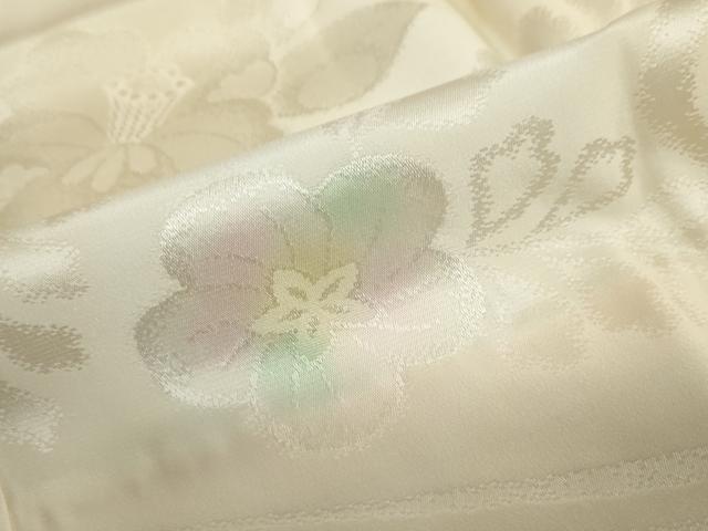 平和屋着物●長襦袢　袷　流水辻が花地紋　半衿刺繍　正絹　逸品　DABC2093ud