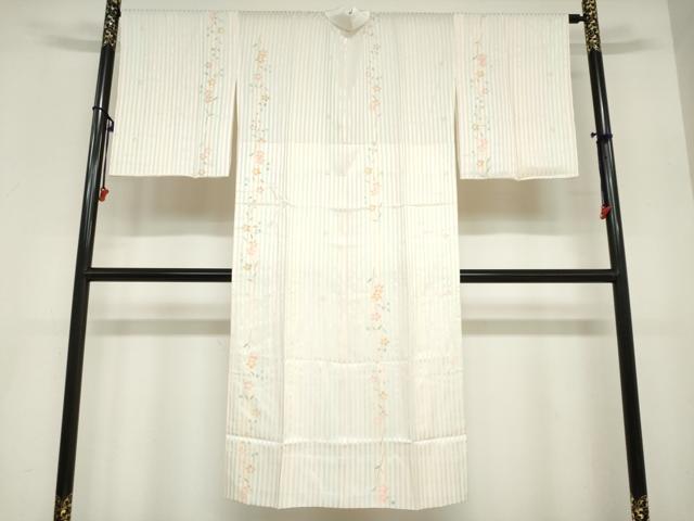 平和屋着物●長襦袢 無双仕立て 草花文 正絹 逸品 DABC2094ud