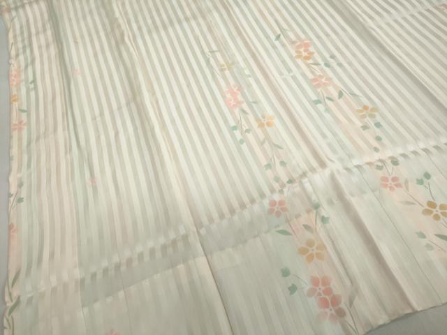 平和屋着物●長襦袢 無双仕立て 草花文 正絹 逸品 DABC2094ud