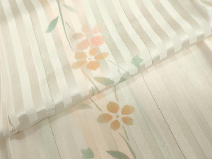 平和屋着物●長襦袢 無双仕立て 草花文 正絹 逸品 DABC2094ud
