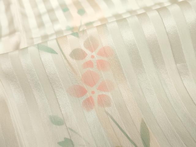 平和屋着物●長襦袢 無双仕立て 草花文 正絹 逸品 DABC2094ud