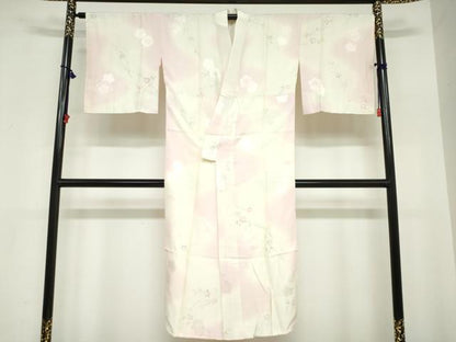 平和屋着物●長襦袢　袷　草花文　正絹　逸品　未使用　DABC2096ud