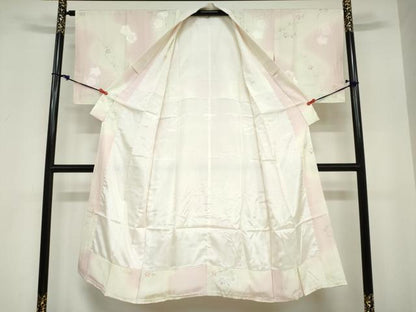 平和屋着物●長襦袢　袷　草花文　正絹　逸品　未使用　DABC2096ud