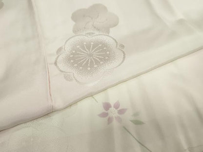 平和屋着物●長襦袢　袷　草花文　正絹　逸品　未使用　DABC2096ud