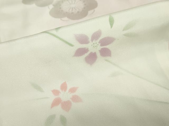 平和屋着物●長襦袢　袷　草花文　正絹　逸品　未使用　DABC2096ud