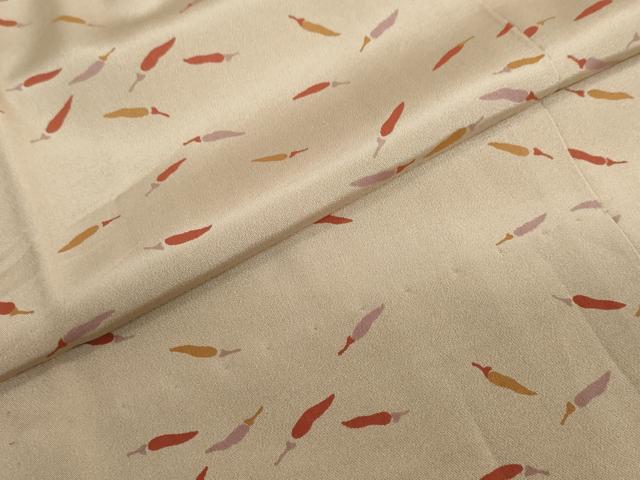 平和屋着物●長襦袢　無双仕立て　唐辛子　正絹　逸品　DABC2097ud