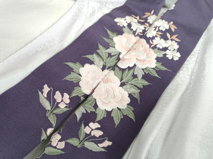 平和屋着物●長襦袢　無双仕立て　霞文　暈し染め　半衿刺繍　正絹　逸品　DABC2098ud