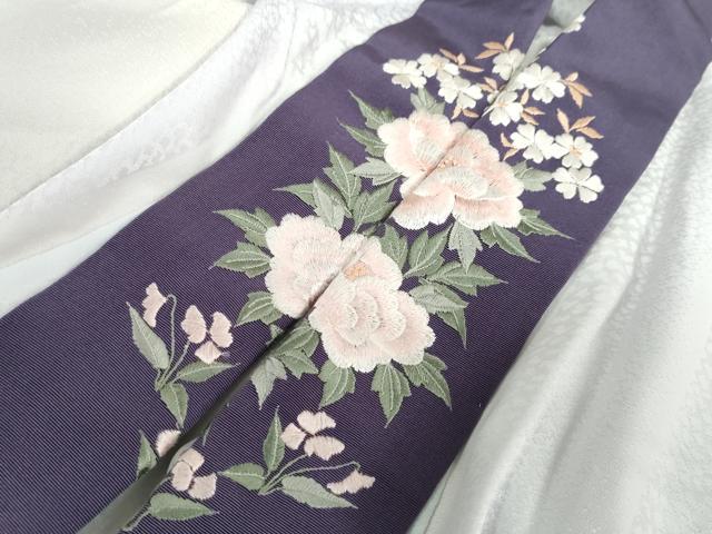 平和屋着物●長襦袢　無双仕立て　霞文　暈し染め　半衿刺繍　正絹　逸品　DABC2098ud