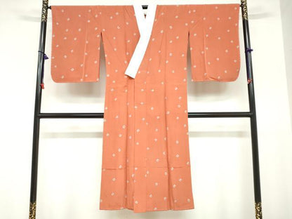 平和屋着物●長襦袢　無双仕立て　絞り　菱文　正絹　逸品　未使用　DABC2101ud