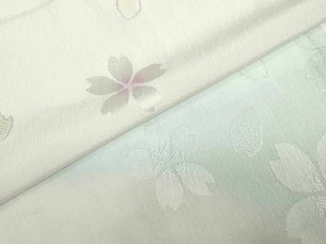 平和屋着物●長襦袢　無双仕立て　作家物　舞桜地紋　暈し染め　正絹　逸品　DABC2102ud