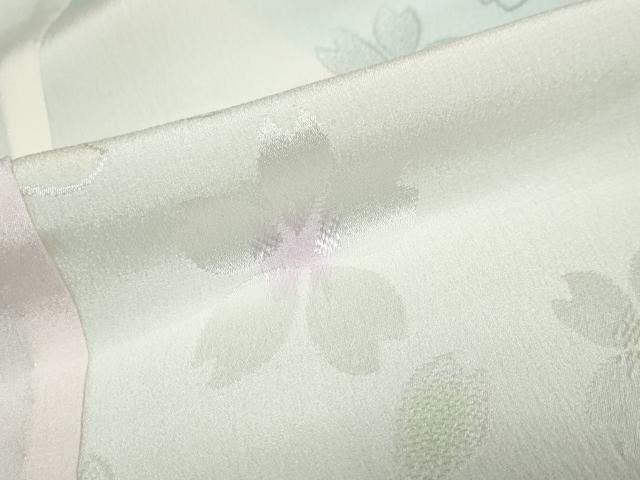 平和屋着物●長襦袢　無双仕立て　作家物　舞桜地紋　暈し染め　正絹　逸品　DABC2102ud