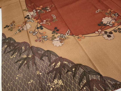 平和屋着物●訪問着　雪輪枝葉文　金彩　正絹　逸品　DABC2108ud