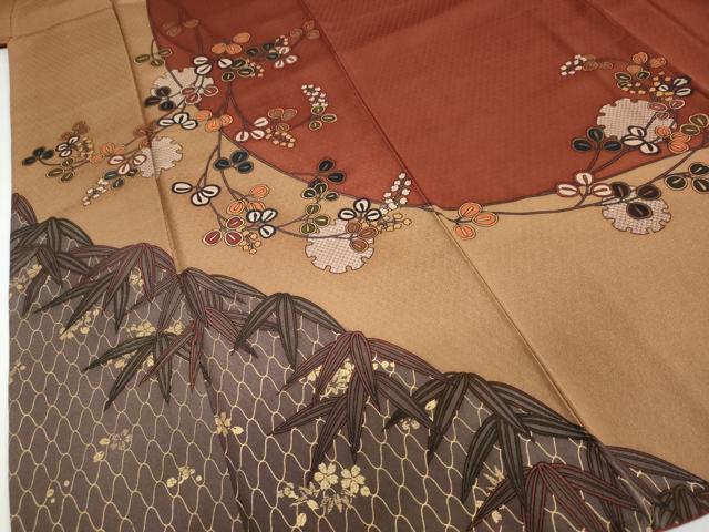 平和屋着物●訪問着　雪輪枝葉文　金彩　正絹　逸品　DABC2108ud