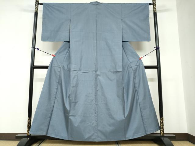 平和屋着物●上質な紬　紺鼠色　正絹　逸品　未使用　DABC2110ud