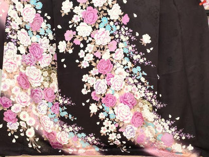 平和屋着物●豪華振袖 草花文 金銀彩 正絹 逸品 DABC2111ud