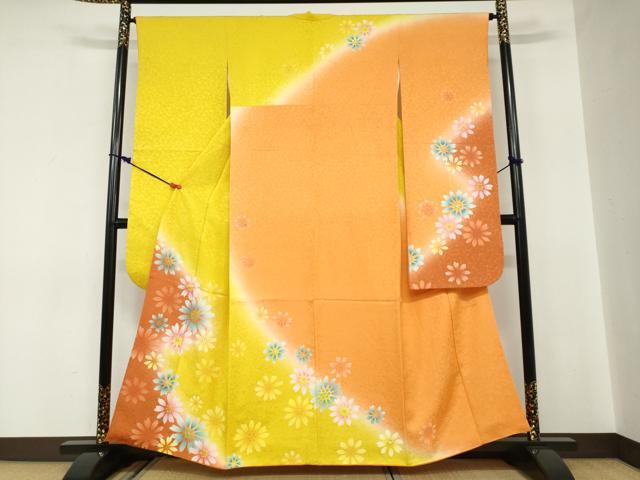 平和屋着物●豪華振袖 作家物 舞花文 銀彩 正絹 逸品 DABC2115ud