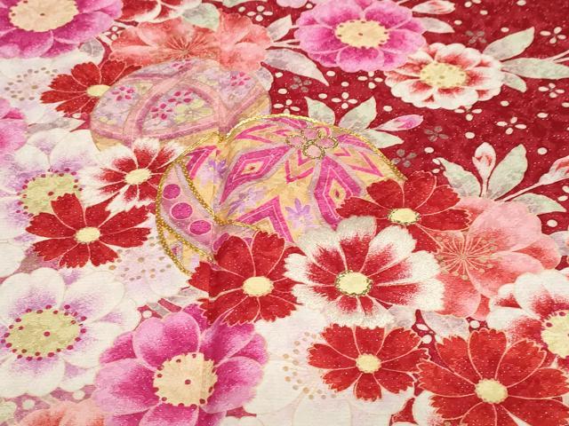平和屋着物●豪華振袖 駒刺繍 草花文 暈し染め 金彩 銀通し地 正絹 逸品 DABC2116ud
