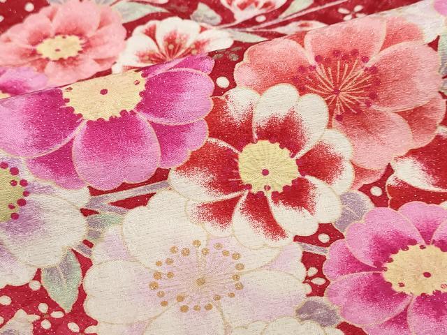 平和屋着物●豪華振袖 駒刺繍 草花文 暈し染め 金彩 銀通し地 正絹 逸品 DABC2116ud