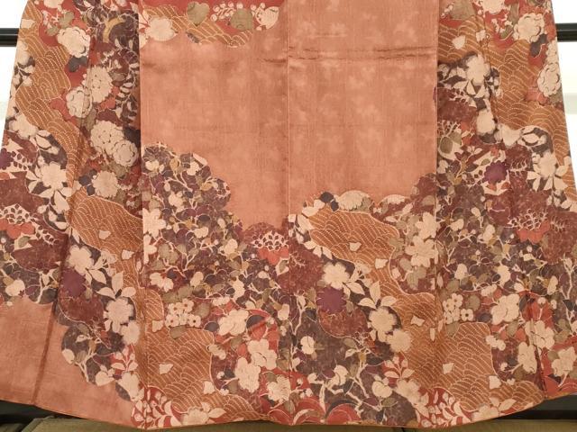 平和屋着物●訪問着 ふくれ織 辻が花 正絹 逸品 DABC2118ud