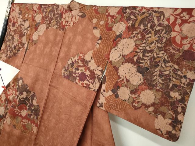 平和屋着物●訪問着 ふくれ織 辻が花 正絹 逸品 DABC2118ud