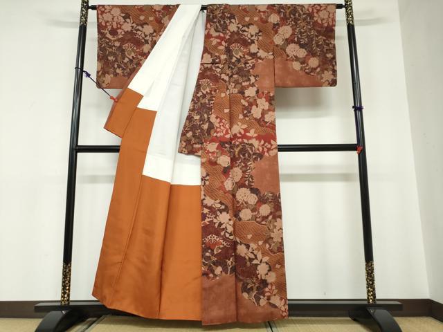 平和屋着物●訪問着 ふくれ織 辻が花 正絹 逸品 DABC2118ud