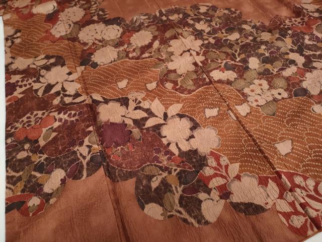 平和屋着物●訪問着 ふくれ織 辻が花 正絹 逸品 DABC2118ud