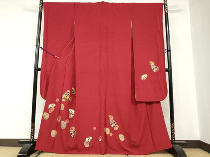 平和屋着物●豪華振袖 駒刺繍 ぽっくり 金彩 正絹 逸品 DABC2119ud