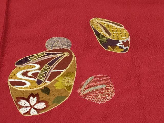 平和屋着物●豪華振袖 駒刺繍 ぽっくり 金彩 正絹 逸品 DABC2119ud
