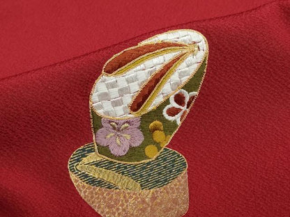 平和屋着物●豪華振袖 駒刺繍 ぽっくり 金彩 正絹 逸品 DABC2119ud