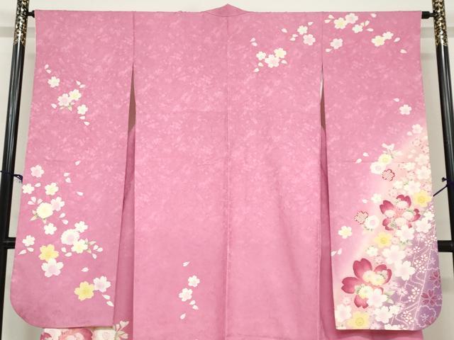 平和屋着物●豪華振袖 草花文 暈し染め 金彩 正絹 逸品 DABC2121ud
