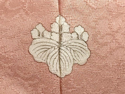 平和屋着物●上質な色無地　飛鳥地紋　宍色　正絹　逸品　DABC2125ud