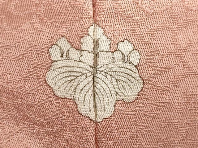 平和屋着物●上質な色無地　飛鳥地紋　宍色　正絹　逸品　DABC2125ud