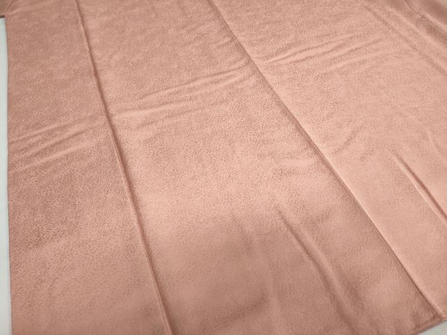 平和屋着物●上質な色無地　飛鳥地紋　宍色　正絹　逸品　DABC2125ud