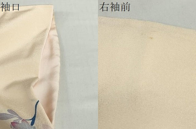 平和屋着物●本加賀友禅作家　毎田仁郎　訪問着　草花文　正絹　逸品　DABC2128ud