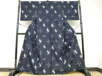 平和屋着物●本場琉球絣　正絹　逸品　DABC2129ud