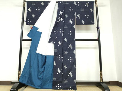 平和屋着物●本場琉球絣　正絹　逸品　DABC2129ud