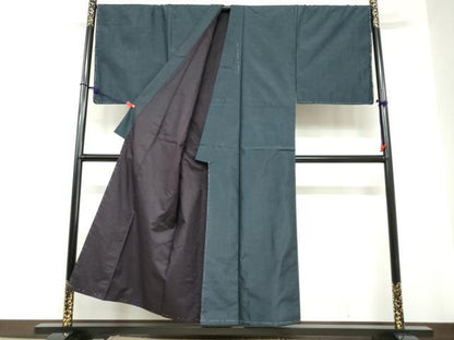平和屋着物●男性 本場大島紬 アンサンブル 長羽織 長襦袢（袷）セット 80亀甲 総詰め キングサイズ 正絹 逸品 未使用 DABC2144ud