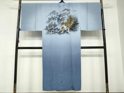 平和屋着物●男性 本場大島紬 アンサンブル 長羽織 長襦袢（袷）セット 80亀甲 総詰め キングサイズ 正絹 逸品 未使用 DABC2144ud