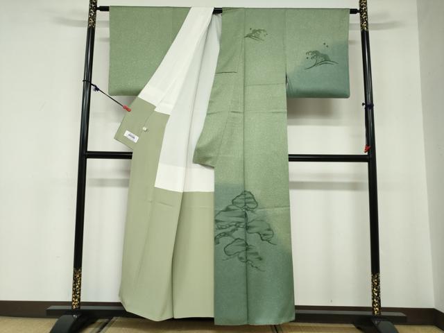平和屋着物▼訪問着　モール織　浜松文　暈し染め　正絹　逸品　DABC2147ud