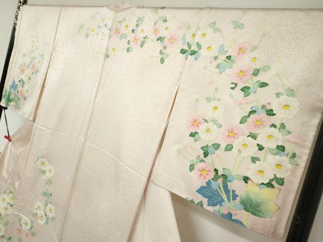 平和屋着物●本加賀友禅作家　直江良三　訪問着　草花文　ロング丈　正絹　逸品　未使用　DABC2152ud