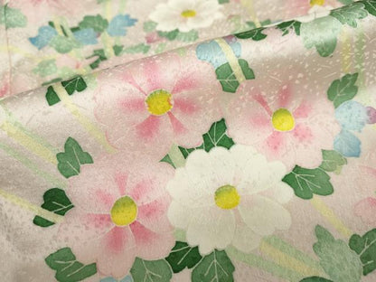 平和屋着物●本加賀友禅作家　直江良三　訪問着　草花文　ロング丈　正絹　逸品　未使用　DABC2152ud