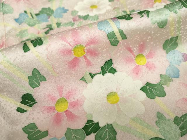 平和屋着物●本加賀友禅作家　直江良三　訪問着　草花文　ロング丈　正絹　逸品　未使用　DABC2152ud