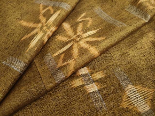 平和屋着物▼上質な紬 絣文様 高島屋扱い 正絹 逸品 DABC2162ud