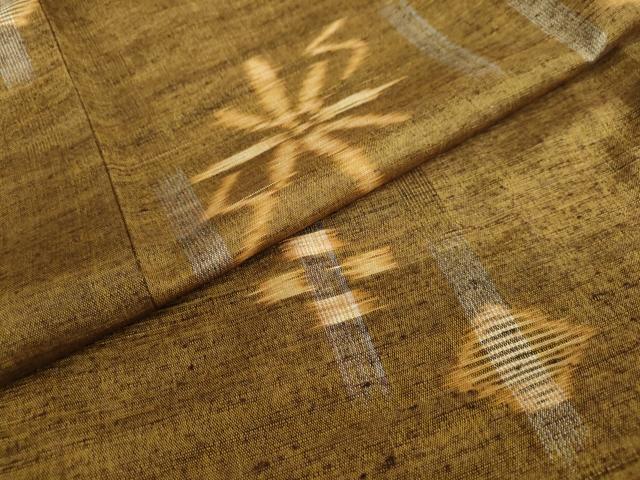 平和屋着物▼上質な紬 絣文様 高島屋扱い 正絹 逸品 DABC2162ud