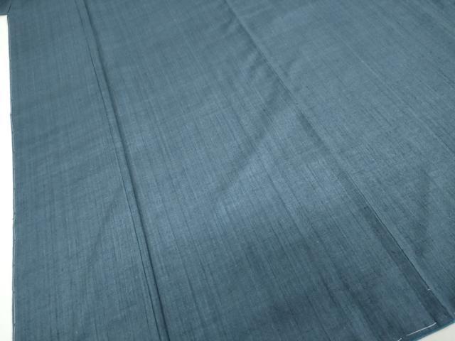 平和屋着物●本場結城紬　重要無形文化財　深縹色　正絹　逸品　DABC2170ud