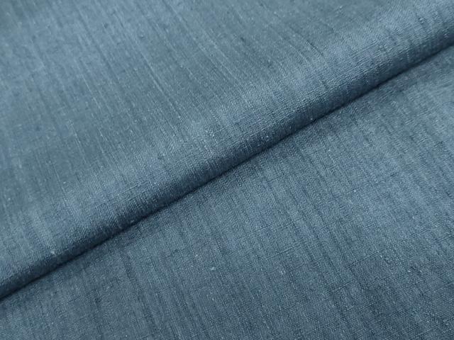 平和屋着物●本場結城紬　重要無形文化財　深縹色　正絹　逸品　DABC2170ud