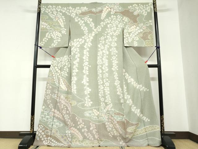 平和屋着物●訪問着　絞り　辻が花　正絹　逸品　DABC2173ud