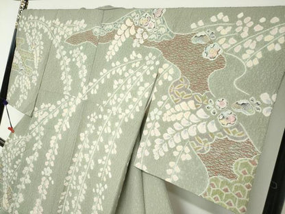 平和屋着物●訪問着　絞り　辻が花　正絹　逸品　DABC2173ud