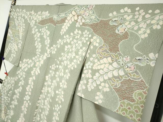 平和屋着物●訪問着　絞り　辻が花　正絹　逸品　DABC2173ud